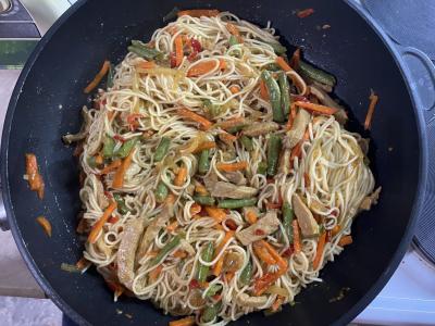 Vokas su kiauliena ir kvietiniais makaronais Žingsnis 6