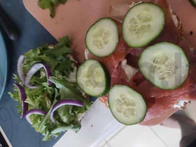 Bagelis su lašiša ir tunu Žingsnis 2