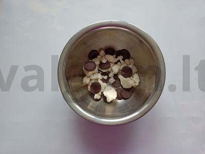 Be miltų brownie Žingsnis 1