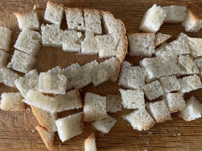 Salotas su paštetu ir sausainiais Žingsnis 1