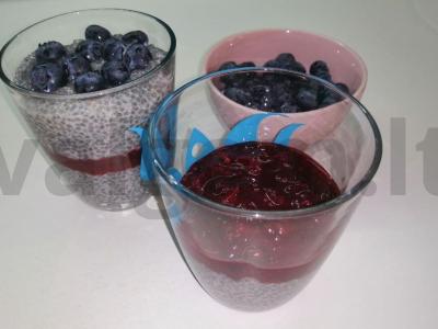 Naudingas chia sėklų ir mėlynių pudingas su kokosų pienu Žingsnis 2