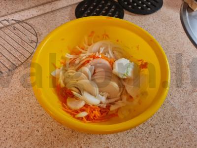 Ešerys marinate su daržovėmis Žingsnis 4