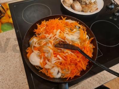 Ešerys marinate su daržovėmis Žingsnis 5