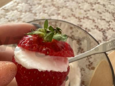 Braškės su varškės sūriu šventiniam stalui Žingsnis 3