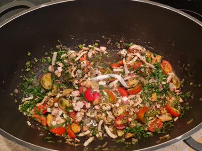 Jūros gėrybių makaronai Žingsnis 10