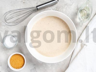 Vegetariškos blynai su migdolų pienu Žingsnis 1