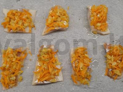 Menkių filė su sūrio ir daržovių užpilu Žingsnis 2