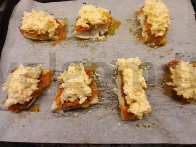 Menkių filė su sūrio ir daržovių užpilu Žingsnis 3