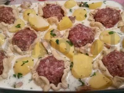 Kotletai su grybais sluoksniuotoje tešloje Žingsnis 6