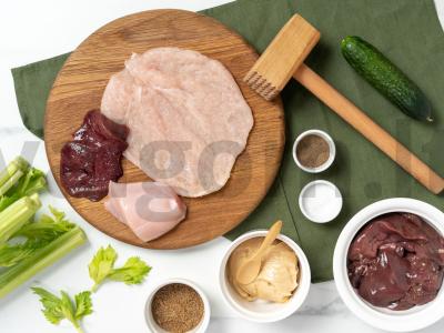 Kalakutienos filė ir kepenų ritinėliai Žingsnis 1