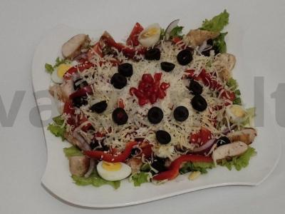 Daržovių salotas su sezamu ir granatu pagrindine nuotrauka