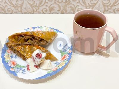 Štrudelis „Obuolys-bananai-cinamonas“ pagrindine nuotrauka