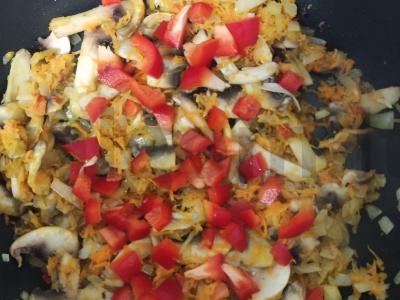 Ryžiai su grybais ir daržovėmis vegetariški Žingsnis 2