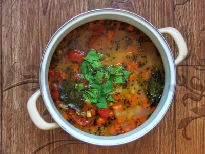 Aromatingas kukurūzų sriuba su žolelėmis Žingsnis 3