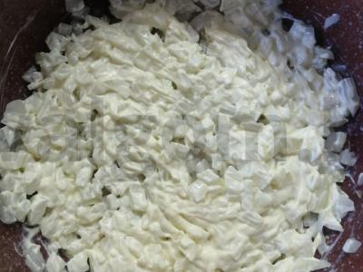 Salotas „Mimoza“ su raudonąja ikra Žingsnis 2