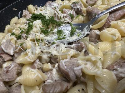 Makaronai su kalakutiena grietinėlės padaže Žingsnis 4