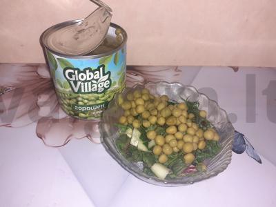 Salotos su žirniais, mangoldu ir krapais Žingsnis 3