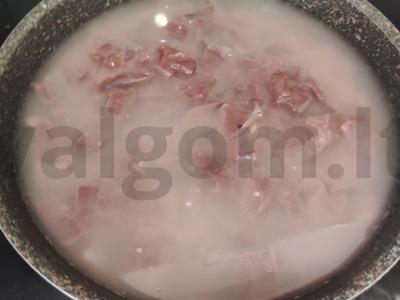 Jautienos kepenys, paruoštos keptuvėje Žingsnis 2