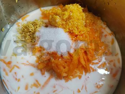 Kukurūzų-miežių košė su moliūgu pieno Žingsnis 2