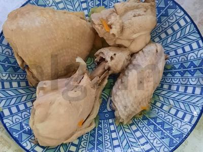 Žirnių sriuba su vištiena ir šviežiais žalumynais Žingsnis 9