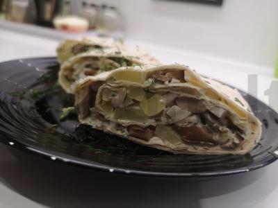 Lavašas su grybų įdaru pagrindine nuotrauka