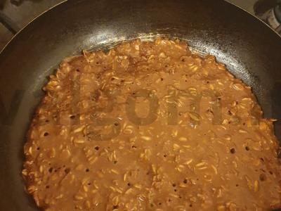 Šokoladinis avižų blynas su varškės sūrio ir banano įdaru Žingsnis 5