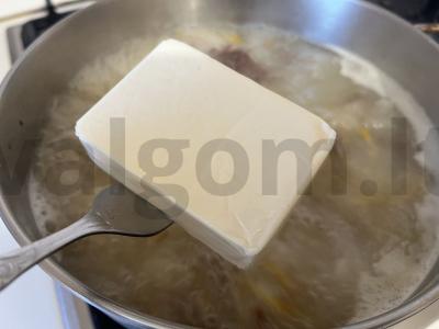 Sūrio sriuba iš troškintos mėsos Žingsnis 9