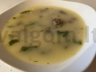 Sūrio sriuba iš troškintos mėsos pagrindine nuotrauka