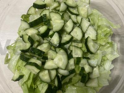 Salotas su bekonu ir sausainiais Žingsnis 1