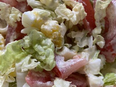 Salotas „Švelnus“ su pomidorais pagrindine nuotrauka