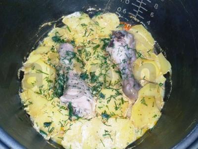 Bulvės su vištiena grietinės ir adžikos padaže lėtoje viryklėje Žingsnis 9