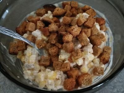 Lašišų ir kukurūzų salotos Žingsnis 6