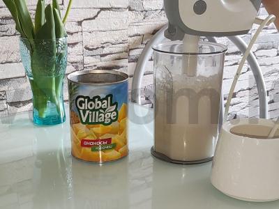 Pieninis kokteilis su ananasu Žingsnis 2