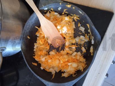 Moliūgų sriuba su ryžiais ir žolelėmis Žingsnis 4