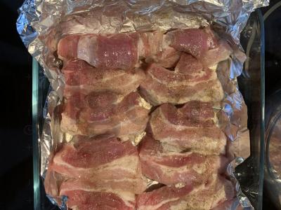 Bulvės su mėsa grietinės ir česnako padaže Žingsnis 1