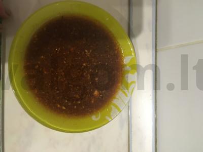 Antis su džiovintais abrikosais ir obuoliais mandarinų marinate Žingsnis 1