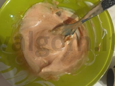 Antis su džiovintais abrikosais ir obuoliais mandarinų marinate Žingsnis 4