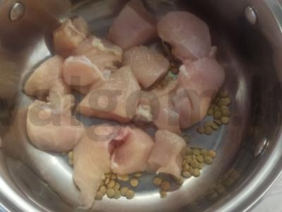 Vištienos sufletė su žalia lęšių Žingsnis 2