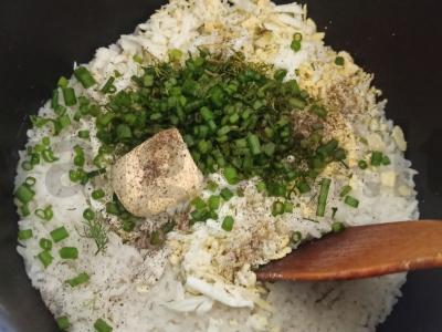 Ryžiai su kiaušiniu ir žolelėmis Žingsnis 4