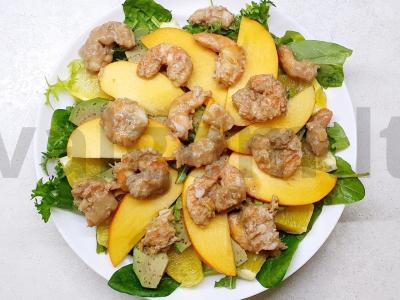 Originalus salotas su krevetėmis, avokadu ir persimonu Žingsnis 3