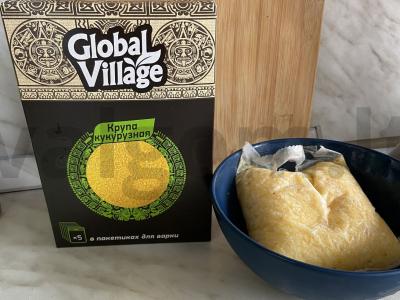 Kukurūzų košė su vaisiais, kokosų pasta ir migdolų sirupu Žingsnis 1