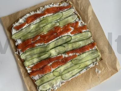 Cukinijų ritinys su varškės sūriu ir lašiša Žingsnis 4