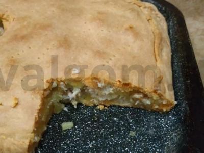 Vištienos pyragas ant trupininio tešlos pagrindine nuotrauka