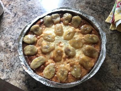 Kukurūzų apkepas su džiovintomis abrikosais ir karamelizuotais bananais „Švelnus malonumas“ pagrindine nuotrauka