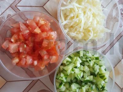 Avižų blynas su daržovių įdaru ir kietuoju sūriu Žingsnis 2