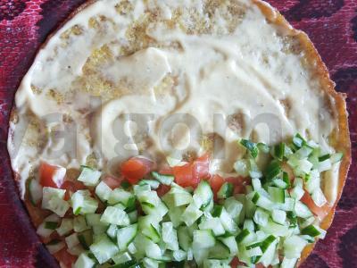 Avižų blynas su daržovių įdaru ir kietuoju sūriu Žingsnis 5