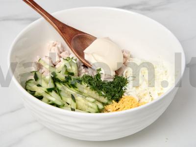 Kalakutienos filė salotas su corn salotomis Žingsnis 3