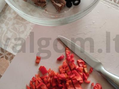 Salotas „Vyrų“ su jautiena ir čuka Žingsnis 2