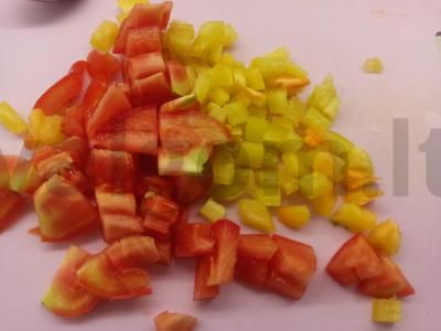 Grikių košė su paprikomis ir pomidoru keptuvėje Žingsnis 1