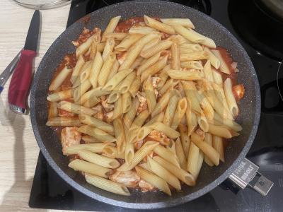 Pasta amatriciana su vištiena ir bekonu Žingsnis 4